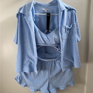 Three Piece Bar III Terry Cloth Short Set